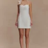 Reyes Cotton Floral Mini Dress – White