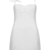 Reyes Cotton Floral Mini Dress – White