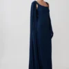 Rhea Detachable Cape Jersey Maxi Dress – Navy Rhea Detachable Cape Jersey Maxi Dress – Navy