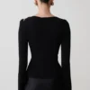 Ricky Knit Long Sleeve Longline Top – Black Ricky Knit Long Sleeve Longline Top – Black