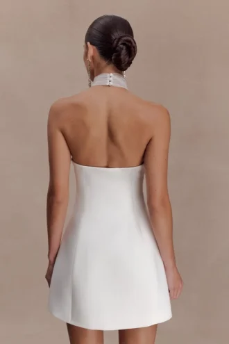 Riley Halter Suiting Mini Dress – Ivory