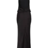 Rinna Satin Halter Maxi Dress – Black