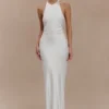 Rinna Satin Halter Maxi Dress – Ivory