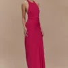 Rinna Satin Halter Maxi Dress – Pink Cherry Rinna Satin Halter Maxi Dress – Pink Cherry