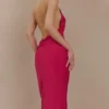 Rinna Satin Halter Maxi Dress – Pink Cherry Rinna Satin Halter Maxi Dress – Pink Cherry