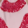 Robyn Beaded Triangle Bikini Top – Pink