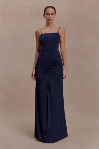Roisin Slinky Maxi Dress – Navy