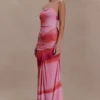Roisin Slinky Maxi Dress – Pink Sunset Print