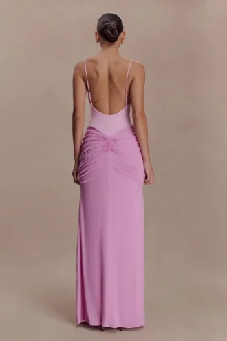 Roisin Slinky Maxi Dress – Powder Pink