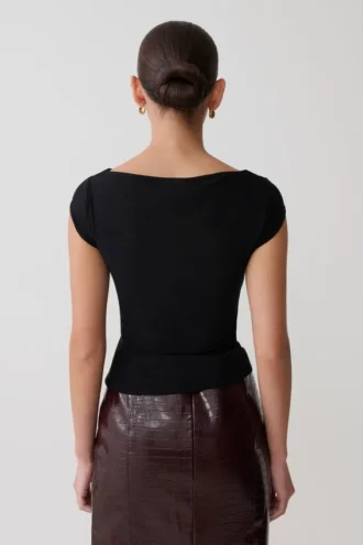 Romana Short Sleeve Mesh Top – Black Romana Short Sleeve Mesh Top – Black