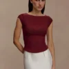 Romana Short Sleeve Mesh Top – Burgundy Romana Short Sleeve Mesh Top – Burgundy