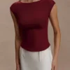 Romana Short Sleeve Mesh Top – Burgundy Romana Short Sleeve Mesh Top – Burgundy