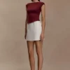 Romana Short Sleeve Mesh Top – Burgundy Romana Short Sleeve Mesh Top – Burgundy