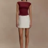 Romana Short Sleeve Mesh Top – Burgundy Romana Short Sleeve Mesh Top – Burgundy