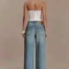 Romi Mid Rise Wide Leg Jeans – Faded Mid Blue Romi Mid Rise Wide Leg Jeans – Faded Mid Blue