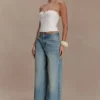 Romi Mid Rise Wide Leg Jeans – Faded Mid Blue Romi Mid Rise Wide Leg Jeans – Faded Mid Blue