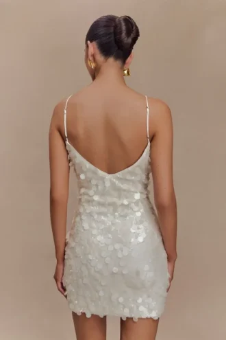 Romilly Sequin Mini Dress – Ivory