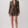 Romy Mini Skirt With Hardware – Herringbone Romy Mini Skirt With Hardware – Herringbone