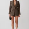 Romy Structured Blazer With Hardware – Herringbone