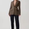 Romy Structured Blazer With Hardware – Herringbone