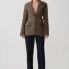 Romy Structured Blazer With Hardware – Herringbone