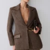 Romy Structured Blazer With Hardware – Herringbone