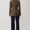Romy Structured Blazer With Hardware – Herringbone