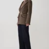 Romy Structured Blazer With Hardware – Herringbone
