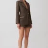 Romy Structured Blazer With Hardware – Herringbone