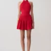 Rory Halter Mini Knit Dress – Red Rory Halter Mini Knit Dress – Red