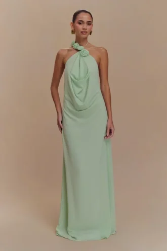 Rosalia Cowl Neck Maxi Dress – Sage