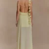 Rosalie Floral Chiffon Maxi Dress – Pastel Lemon Rosalie Floral Chiffon Maxi Dress – Pastel Lemon