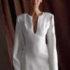 Rosanna Suiting Bow Mini Dress – Ivory Rosanna Suiting Bow Mini Dress – Ivory