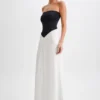 Ruby Strapless Slinky Maxi Dress – Black/White Ruby Strapless Slinky Maxi Dress – Black/White