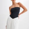 Ruby Strapless Slinky Maxi Dress – Black/White Ruby Strapless Slinky Maxi Dress – Black/White