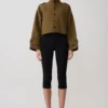 Rue Funnel Neck Bomber Jacket – Khaki Rue Funnel Neck Bomber Jacket – Khaki