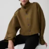 Rue Funnel Neck Bomber Jacket – Khaki Rue Funnel Neck Bomber Jacket – Khaki