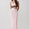 Ruvic Knit Maxi Beaded Dress – Baby Pink Ruvic Knit Maxi Beaded Dress – Baby Pink