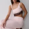 Ruvic Knit Maxi Beaded Dress – Baby Pink Ruvic Knit Maxi Beaded Dress – Baby Pink