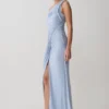 Ryn Twisted One Shoulder Maxi Dress – Sky Blue