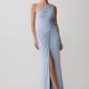 Ryn Twisted One Shoulder Maxi Dress – Sky Blue
