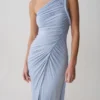Ryn Twisted One Shoulder Maxi Dress – Sky Blue
