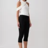 Sable Crossover Crepe Halter Top – White Sable Crossover Crepe Halter Top – White