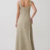 Salma Drop Waist Cotton Maxi Dress – Sage