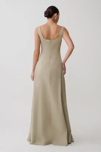 Salma Drop Waist Cotton Maxi Dress – Sage