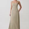Salma Drop Waist Cotton Maxi Dress – Sage