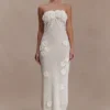 Samantha Crochet Midi Dress With Flowers – Ivory Samantha Crochet Midi Dress With Flowers – Ivory
