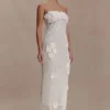 Samantha Crochet Midi Dress With Flowers – Ivory Samantha Crochet Midi Dress With Flowers – Ivory