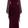 Samantha Waterfall Sleeves Maxi Dress – Wine Samantha Waterfall Sleeves Maxi Dress – Wine