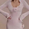 Samira Knit Long Sleeve Mini Dress – Misty Rose Samira Knit Long Sleeve Mini Dress – Misty Rose